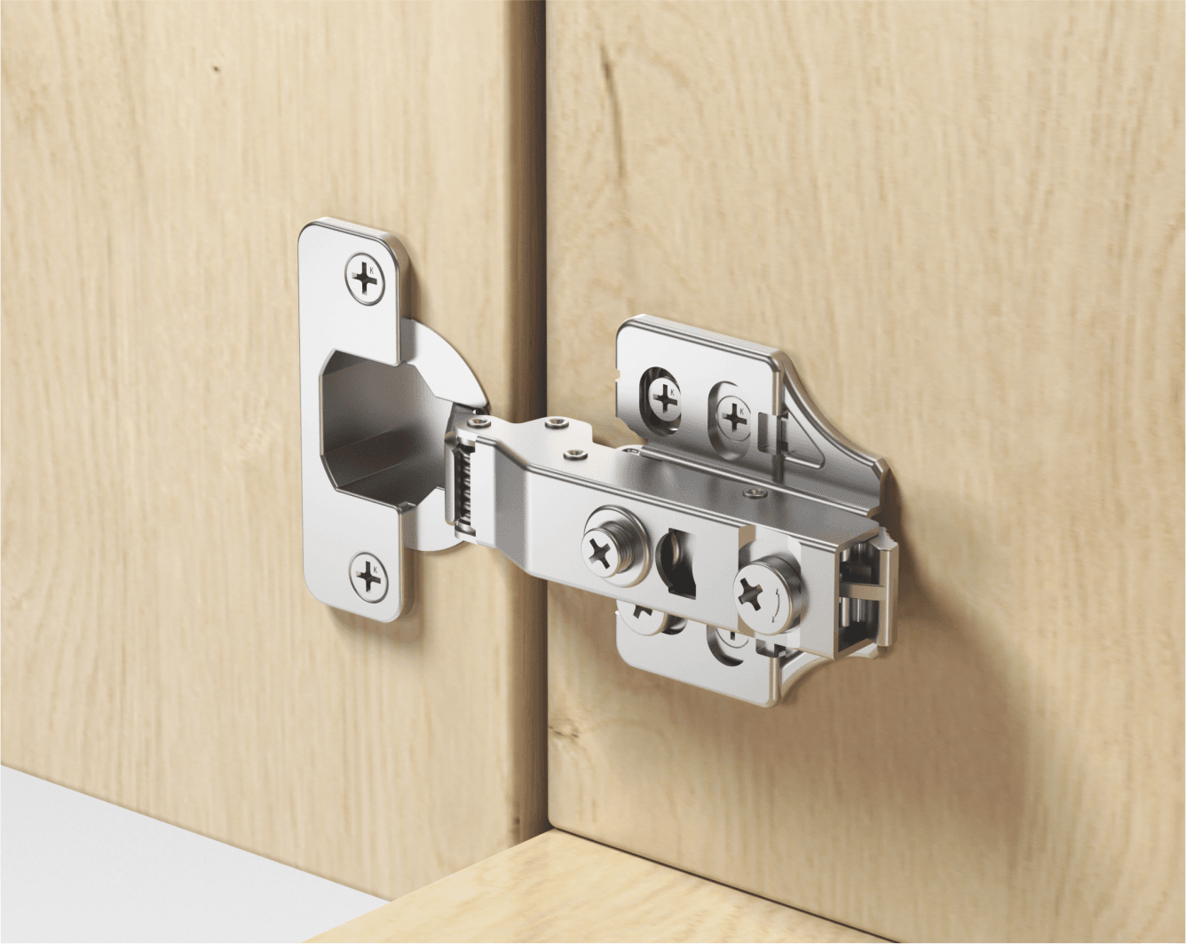 TERQ CQ105 concealed hinge installed on a cabinet door