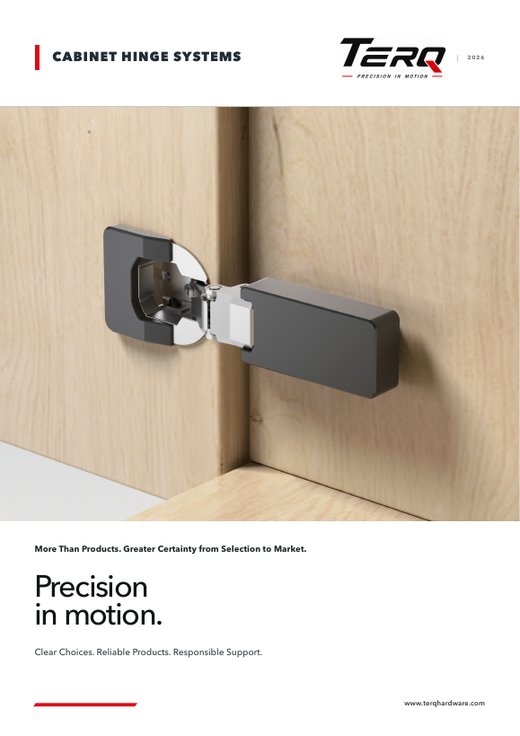 Cover of the Terq cabinet hinge catalogue 2026